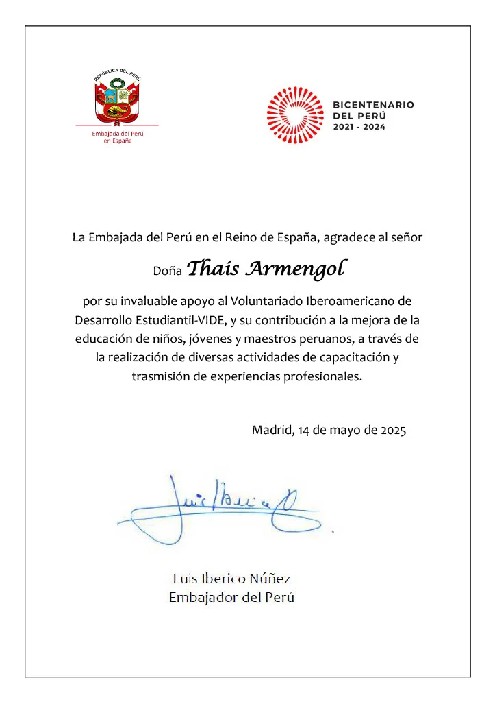 Certificacion Embajada de Peru