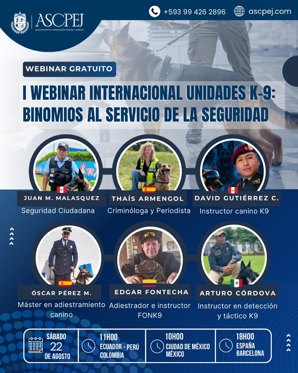 Vídeo I Webinar Internacional Unidades K-9: binomios al servicio de la seguridad — ASCPEJ